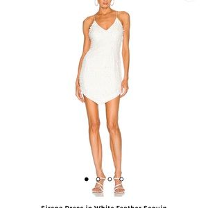 Retrofete white sequin mini dress